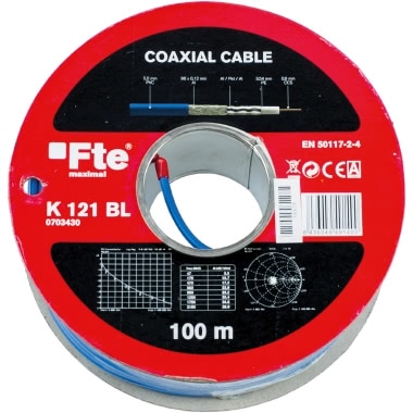 FTE CAVO COASSIALE PVC 5MM CLASSE A BLU (Conf. da 100 Mt.) product photo Photo 01 3XL
