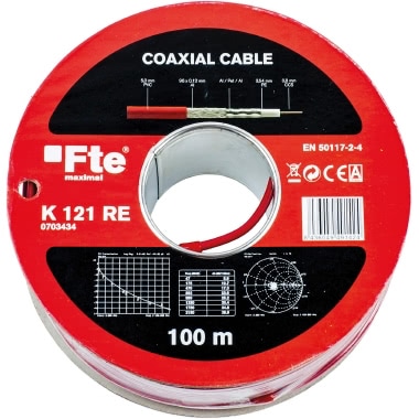 FTE CAVO COASSIALE PVC 5MM CLASSE A ROSSO (Conf. da 100 Mt.) product photo Photo 01 3XL