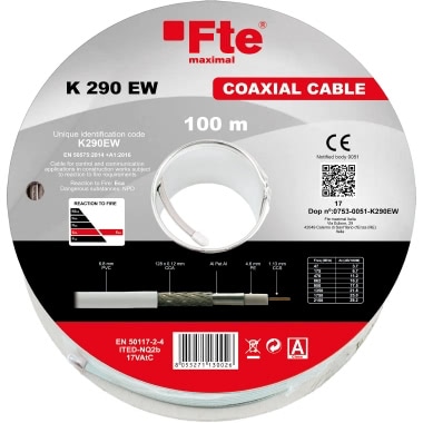 Cavo coassiale bianco PVC Eca diametro 6,8mm classe A (Conf. da 100 Mt.) product photo Photo 01 3XL