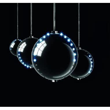 Set 4 sfere snowfall oro diametro 80mm con 2 file di LED bianchi product photo Photo 01 3XL