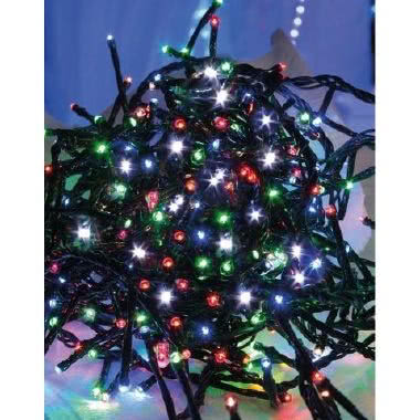 Luci Natale LED multicolor 96 con memory control - cavo scuro product photo Photo 01 3XL