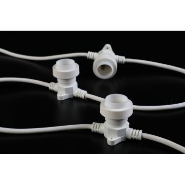 Cintura 10 portalampade E27, 10m, cavo bianco, uso Esterno, cavo alimentazione 1,5m incluso, prolungabile product photo Photo 01 3XL