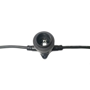 Cintura 20 portalampade E27, 10m, cavo scuro, uso Esterno, cavo alimentazione 1,5m incluso, prolungabile product photo Photo 01 3XL