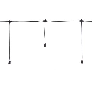 Cintura 8 portalampade E27 con calate sfalsate H.45-70cm, L. 5m, cavo scuro, uso Esterno, cavo alimentazione 1,5m incluso, prolungabile product photo Photo 01 3XL