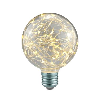 Lampadina Clear Design con gocce di LED Bianco Caldo, G125, 1,5W, E27 product photo Photo 01 3XL