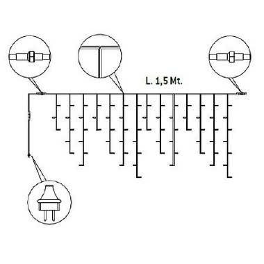 TENDA LUCCIOLONA SFALSATA 70 LED BIANCHI FISSI PROLUNGABILE product photo Photo 01 3XL