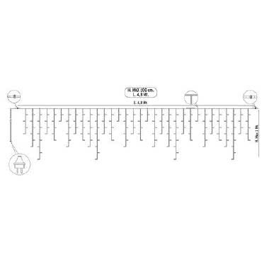 TENDA LUCCIOLONA SFALSATA 160 LED FISSI BIANCO CALDO PROLUNGABILE product photo Photo 02 3XL