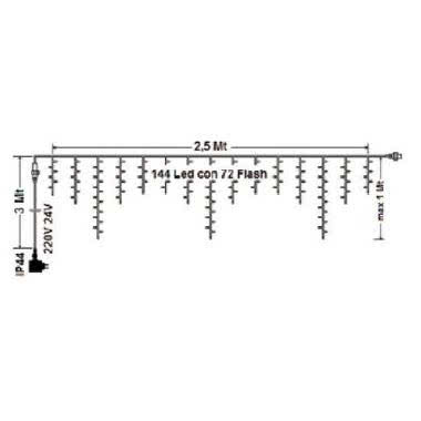 Tenda prolungabile 144 LED con flash bianco product photo Photo 02 3XL