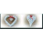 Decorazione pendente rattan a forma di cuore bianco - 2 decori product photo