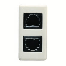 PRESA TELEFONICA - RJ11 DOPPIO - DOPPINO TWISTATO - IMPACT TOOL - 1 MODULO - SYSTEM WHITE product photo