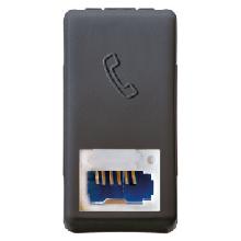PRESA TELEFONICA - STANDARD INGLESE - 6 CONTATTI - MORSETTI A VITE - 1 MODULO - SYSTEM BLACK product photo
