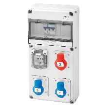 Q-DIN 10 DBO - 3 PRESE IEC 309 - 1 PRESA CIVILE IT/DE - IP44 product photo