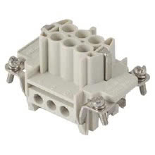 INSERTO FEMMINA - 44X27 - 6P+T 16A 500V/6kV/3 - CONNESSIONE A VITE - CON PIASTRINA - GRIGIO product photo
