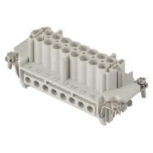 INSERTO FEMMINA - 77X27 - 16P+T 16A 500V/6kV/3 - CONNESSIONE A VITE - CON PIASTRINA - GRIGIO product photo