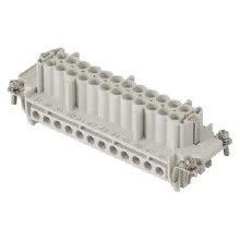 INSERTO FEMMINA - 104x27 - 24P+T 16A 500V/6kV/3 - CONNESSIONE A VITE - CON PIASTRINA - GRIGIO product photo