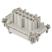 INSERTO FEMMINA - 57X27 - 10P+T 16A 500V/6kV/3 - CONNESSIONE A MOLLA - GRIGIO product photo