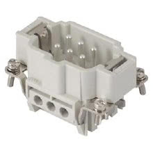INSERTO MASCHIO - 44X27 - 6P+T 16A 500V/6kV/3 - CONNESSIONE A VITE - CON PIASTRINA - GRIGIO product photo