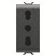 PRESA STANDARD ITALIANO 250V ac - 2P+T 16A BIVALENTE - P11-P17 - 1 MODULO - NERO SATINATO - CHORUSMART product photo Photo 01 2XS