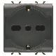 PRESA STANDARD ITALIANO/TEDESCO 250V ac - 2P+T 16A BIVALENTE - 2 MODULI - NERO SATINATO - CHORUSMART product photo Photo 01 2XS