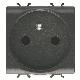 PRESA STANDARD FRANCESE 250V ac - 2P+T 16A - 2 MODULI - NERO SATINATO - CHORUSMART product photo Photo 01 2XS