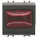 SPIA SPORGENTE - 12V ac/dc / 230V ac 50/60 Hz - ROSSO - 2 MODULI - NERO SATINATO - CHORUSMART product photo Photo 01 2XS