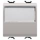 PULSANTE CON TARGA PORTANOME ILLUMINABILE 250V ac - NA 10A - 2 MODULI - NATURAL BEIGE SATINATO - CHORUSMART product photo Photo 01 2XS