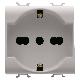 PRESA STANDARD ITALIANO/TEDESCO 250V ac - 2P+T 16A BIVALENTE - 2 MODULI - NATURAL BEIGE SATINATO - CHORUSMART product photo Photo 01 2XS