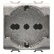 PRESA STANDARD ITALIANO/TEDESCO 250V ac - 2P+T 16A BIVALENTE - 2 MODULI - TITANIO - CHORUSMART product photo Photo 01 2XS
