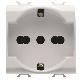 PRESA STANDARD ITALIANO/TEDESCO 250V ac - 2P+T 16A BIVALENTE - 2 MODULI - BIANCO SATINATO - CHORUSMART product photo Photo 01 2XS