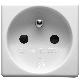 PRESA STANDARD FRANCESE 250V ac - 2P+T 16A - 2 MODULI - SYSTEM WHITE product photo Photo 01 2XS