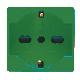 PRESA STANDARD ITALIANO/TEDESCO 250V ac - PER LINEE DEDICATE - 2P+T 16A BIVALENTE - P40 - 2 MODULI - VERDE - SYSTEM product photo Photo 01 2XS