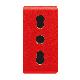 PRESA STANDARD ITALIANO 250V ac - PER LINEE DEDICATE - 2P+T 16A BIVALENTE - P17-11 - 1 MODULO - ROSSO - SYSTEM product photo Photo 01 2XS