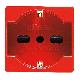 PRESA STANDARD ITALIANO/TEDESCO 250V ac - PER LINEE DEDICATE - 2P+T 16A BIVALENTE - P40 - 2 MODULI - ROSSO - SYSTEM product photo Photo 01 2XS