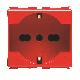 PRESA-STANDARD ITALIANO/TEDESCO 250 V ac - PER LINEE DEDICATE - 2P+T 16A BIVALENTE - P40 - 2 MODULI - ROSSA - PLAYBUS product photo Photo 01 2XS