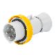 SPINA MOBILE DIRITTA HP - IP66/IP67/IP68/IP69 - 3P+T 32A 100-130V 50/60HZ - GIALLO - 4H - CABLAGGIO A VITE product photo Photo 01 2XS