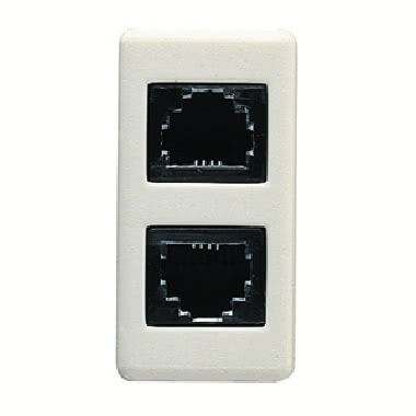 PRESA TELEFONICA - RJ11 DOPPIO - DOPPINO TWISTATO - IMPACT TOOL - 1 MODULO - SYSTEM WHITE product photo Photo 01 3XL