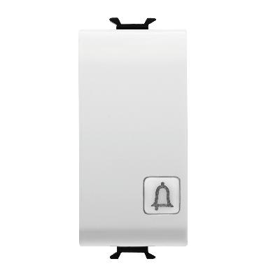 PULSANTE UNIPOLARE 250V ac - NA 16A ILLUMINABILE - CON LENTE NEUTRA SOSTITUIBILE - SIMBOLO CAMPANELLO - 1 MODULO - BIANCO LUCIDO - CHORUSMART product photo Photo 01 3XL