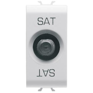 PRESA TV/SAT SCHERMATURA CLASSE A - CONNETTORE F FEMMINA - PASSANTE 5 dB - 1 MODULO - BIANCO LUCIDO - CHORUSMART product photo Photo 01 3XL