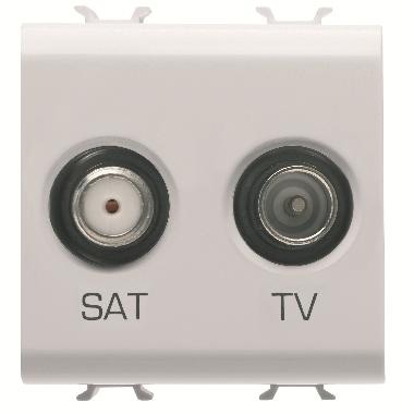 PRESA TV-SAT - DIRETTA - 2 MODULI - BIANCO LUCIDO - CHORUSMART product photo Photo 01 3XL