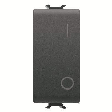 INTERRUTTORE BIPOLARE 250V ac - 16AX - NEUTRO - SIMBOLO 0/1 - 1 MODULO - NERO SATINATO ? CHORUSMART product photo Photo 01 3XL