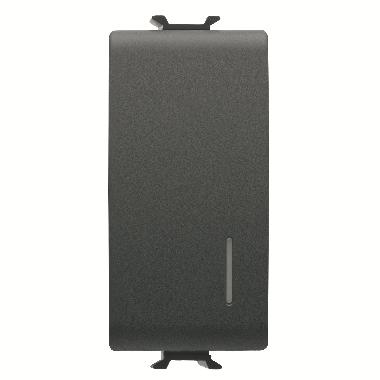 PULSANTE UNIPOLARE 250V ac - NA 16A ILLUMINABILE - CON DIFFUSORE - 1 MODULO - NERO SATINATO - CHORUSMART product photo Photo 01 3XL