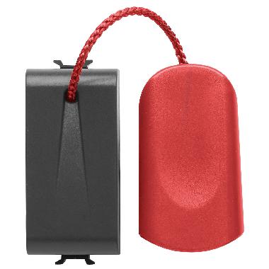 PULSANTE UNIPOLARE 250V ac - NA 16A - TIRANTE - 1 MODULO - NERO SATINATO - CHORUSMART product photo Photo 01 3XL