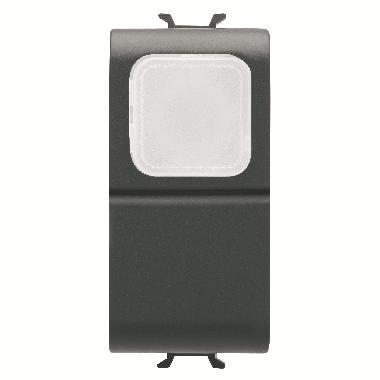 PULSANTE UNIPOLARE 250V ac - NA 16A - DIFFUSORE OPALE - 1 MODULO - NERO SATINATO - CHORUSMART product photo Photo 01 3XL