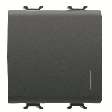 PULSANTE UNIPOLARE 250V ac - NA 16A ILLUMINABILE - CON DIFFUSORE - 2 MODULI - NERO SATINATO - CHORUSMART product photo Photo 01 3XL