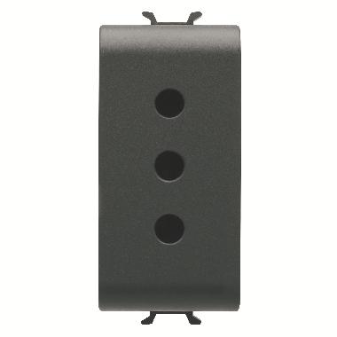 PRESA STANDARD ITALIANO 250V ac - 2P+T 10A - P11 - 1 MODULO - NERO SATINATO - CHORUSMART product photo Photo 01 3XL