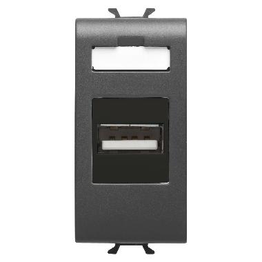 PRESA USB - 1 MODULO - NERO SATINATO - CHORUSMART product photo Photo 01 3XL