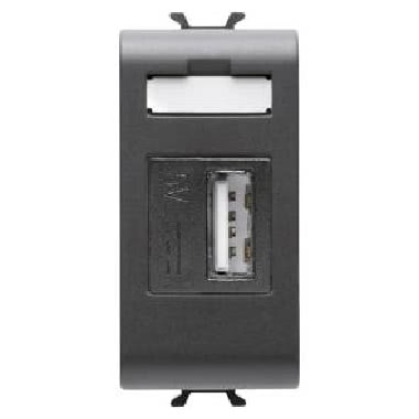 ALIMENTATORE USB - 230V ac 50/60 Hz - 1 MODULO - NERO - CHORUS product photo Photo 01 3XL