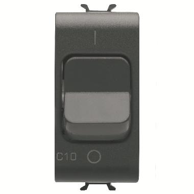 INTERRUTTORE AUTOMATICO MAGNETOTERMICO - CURVA C - 1P+N 10A 230Vac - 1 MODULO - NERO SATINATO - CHORUSMART product photo Photo 01 3XL