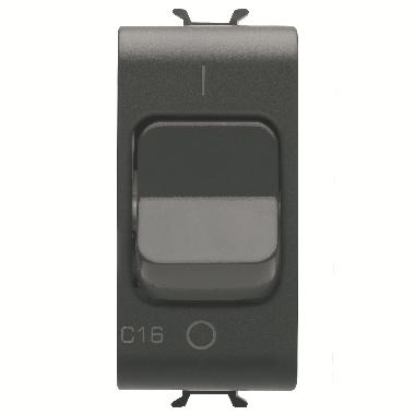 INTERRUTTORE AUTOMATICO MAGNETOTERMICO - CURVA C - 1P+N 16A 230Vac - 1 MODULO - NERO SATINATO - CHORUSMART product photo Photo 01 3XL