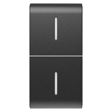 TASTO INTERCAMBIABILE PER COMANDI ASSIALI - CON 2 DIFFUSORI - 1 MODULO - NERO SATINATO - CHORUSMART product photo Photo 01 3XL